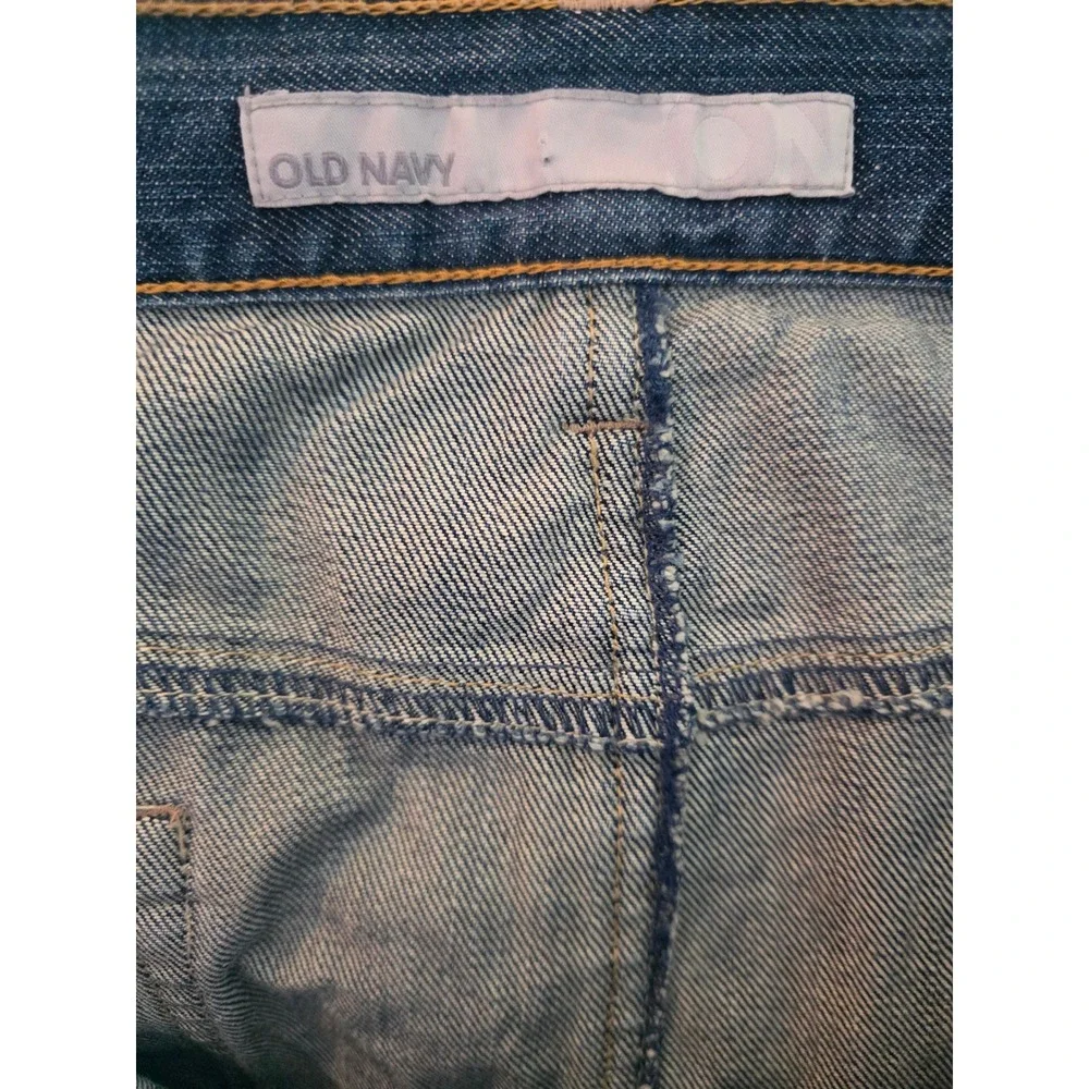 Old Navy Womens Denim‎ Mini Skirt Blue Raw Hem Distressed Cotton 16 Plus Size